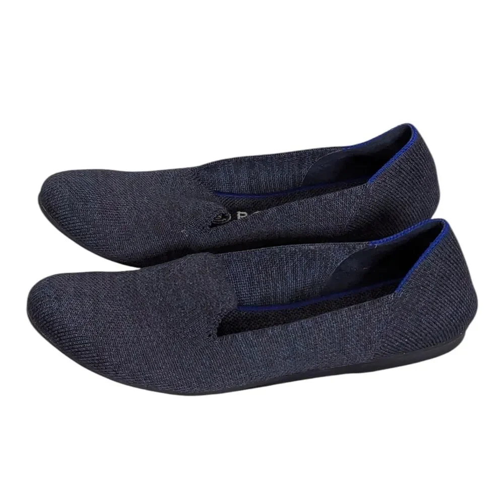 EUC RARE Retired Rothy's The Loafer US 6 Navy Heather Blue Luxury Ballet Flat